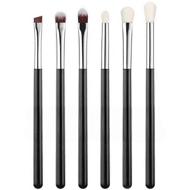 6 Piece Makeup Brush Set For Blending Concealing And Eyelining