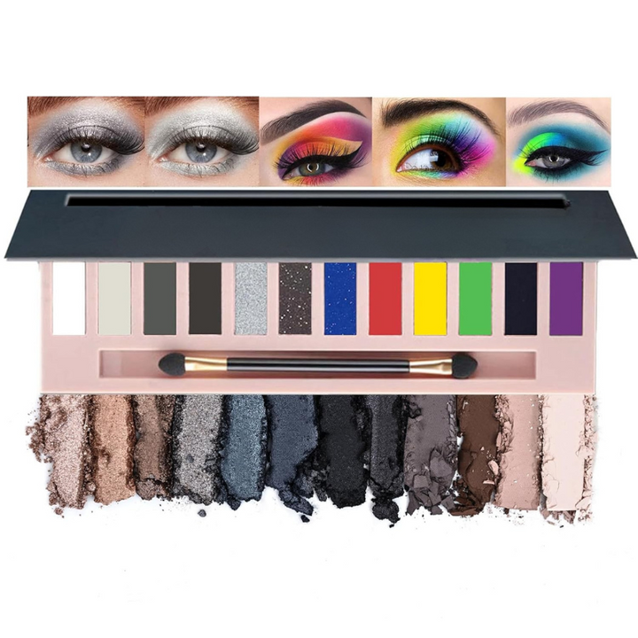 Glitter Shimmer Eyeshadow Palette For 12Color Bold Look