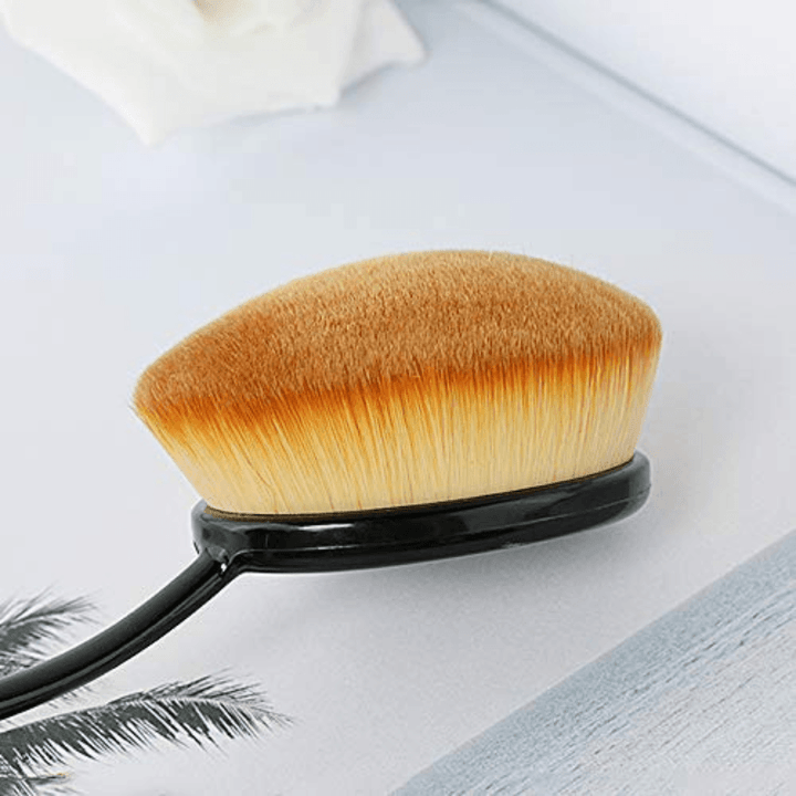 10 Piece Oval Makeup Brush Set for Foundation Contour and Blending