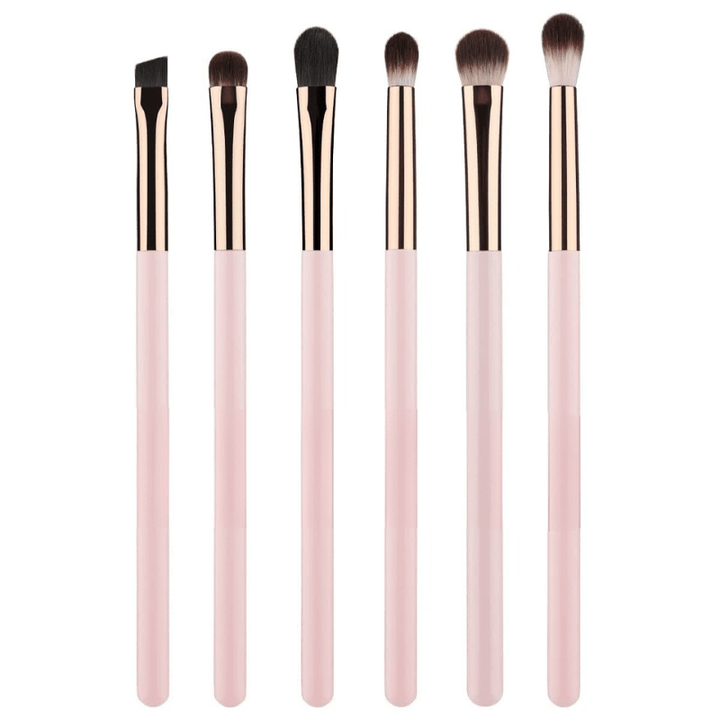 6 Piece Makeup Brush Set For Blending Concealing And Eyelining