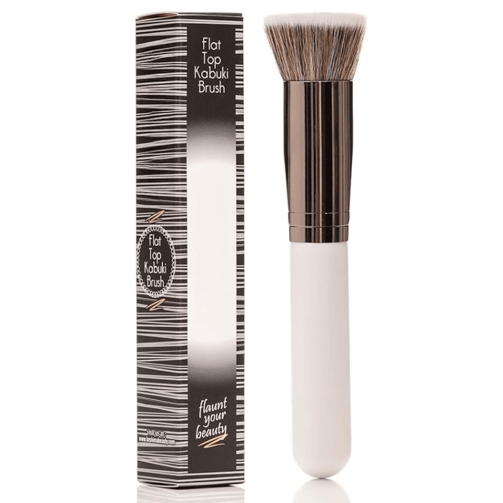 Flat Top Kabuki Brush - Perfect For Liquid Cream And Powder