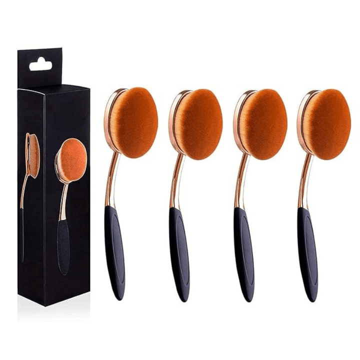 4 Pack Oval Foundation Brushes for Liquid Cream and Powder