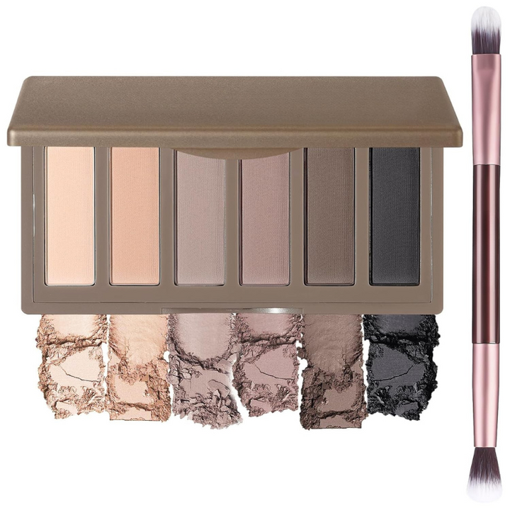 6 Color Neutral Matte Eyeshadow Palette For Blending And Definition