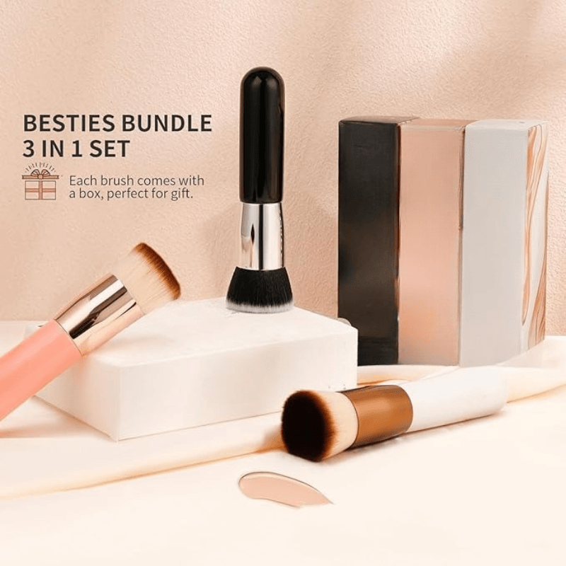 Foundation Brush With Soft Bristles For Blending Buffing