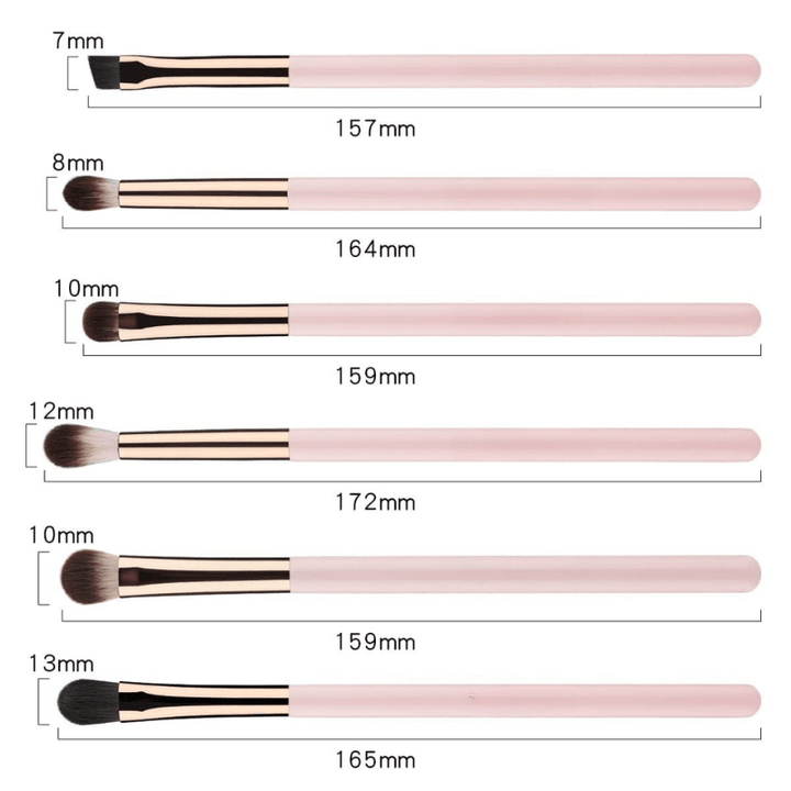 6 Piece Makeup Brush Set For Blending Concealing And Eyelining