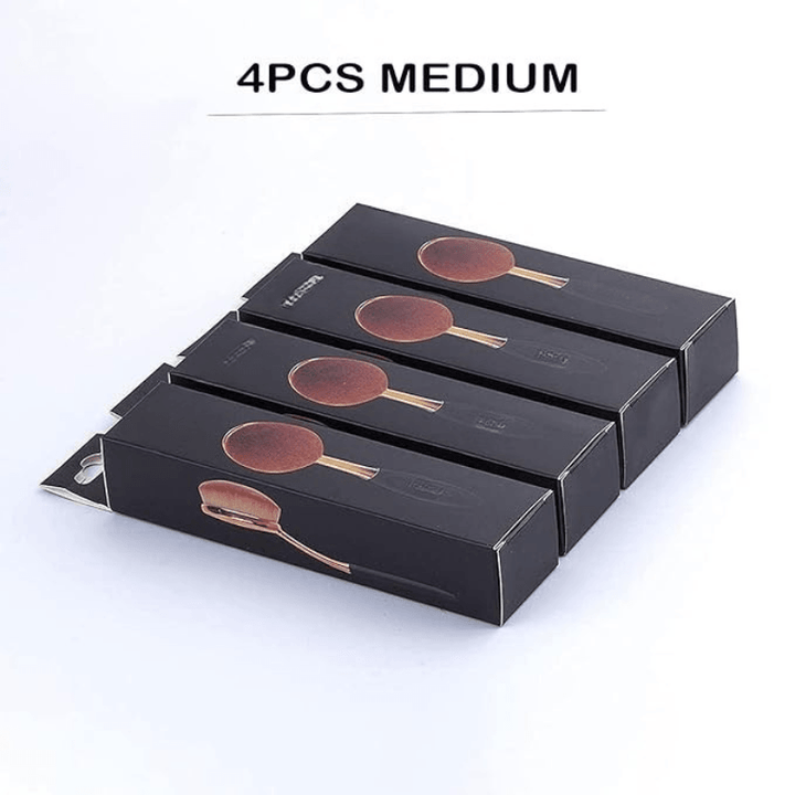 4 Pack Oval Foundation Brushes for Liquid Cream and Powder