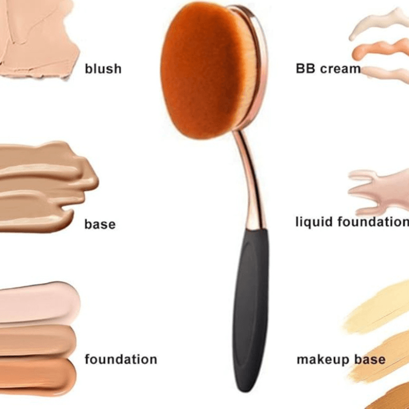 Oval Foundation Brush for Flawless Liquid and Powder Application