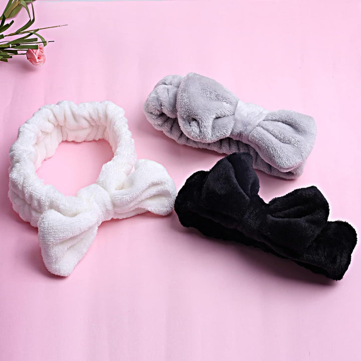 Fluffy Spa Headband Set 3 Pieces For Skincare And Makeup