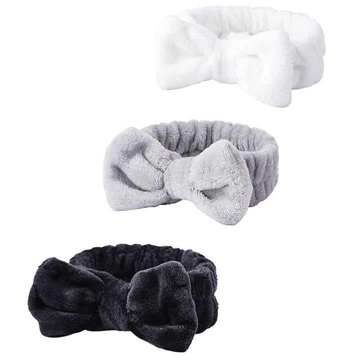 Fluffy Spa Headband Set 3 Pieces For Skincare And Makeup