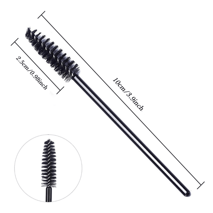 Disposable Mascara Wands  - Black Spoolie Brush Set