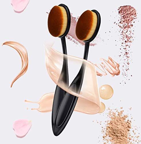 2 Piece Oval Makeup Brushes for Liquid Cream and Powder Blending