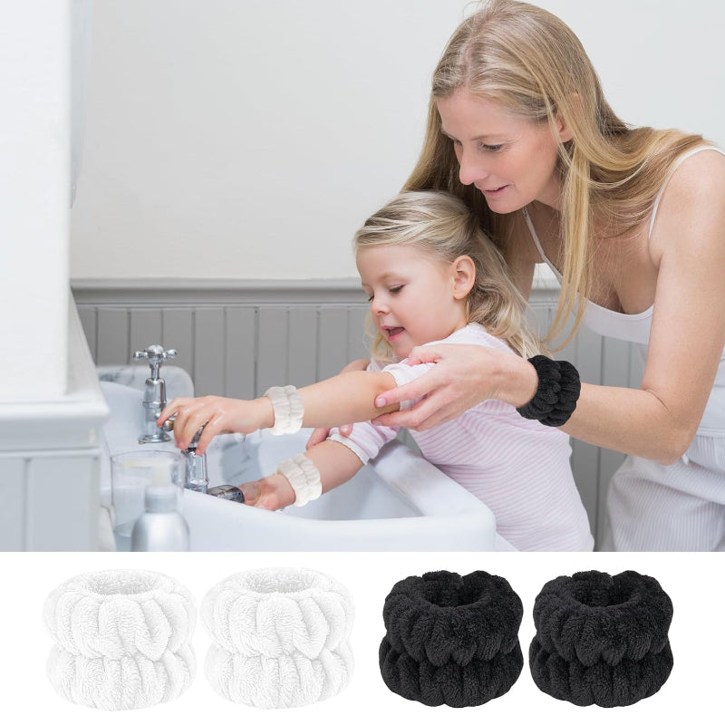 Wristband Towels 4-Piece Absorbent Set For Skincare Beauty