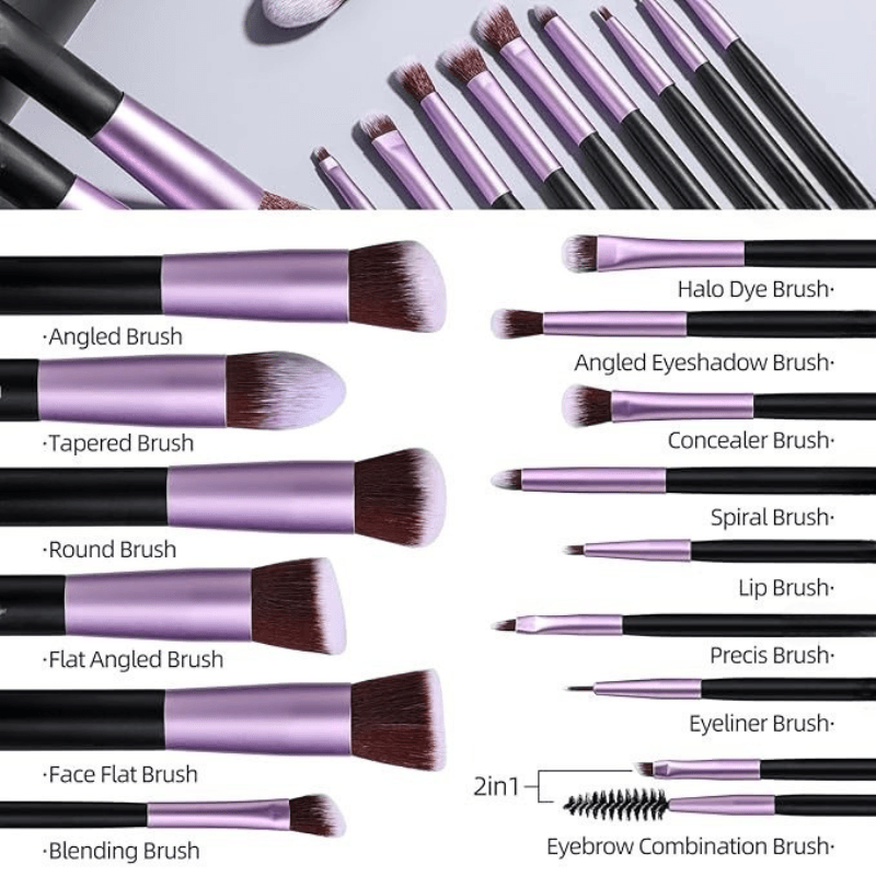 14 Piece Makeup Brush Set For Effortless Application