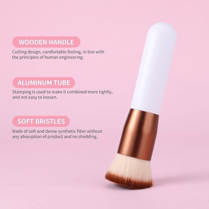 Flat Top Foundation Brush For Blending And Buffing Makeup