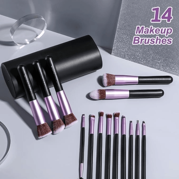 14 Piece Makeup Brush Set For Effortless Application