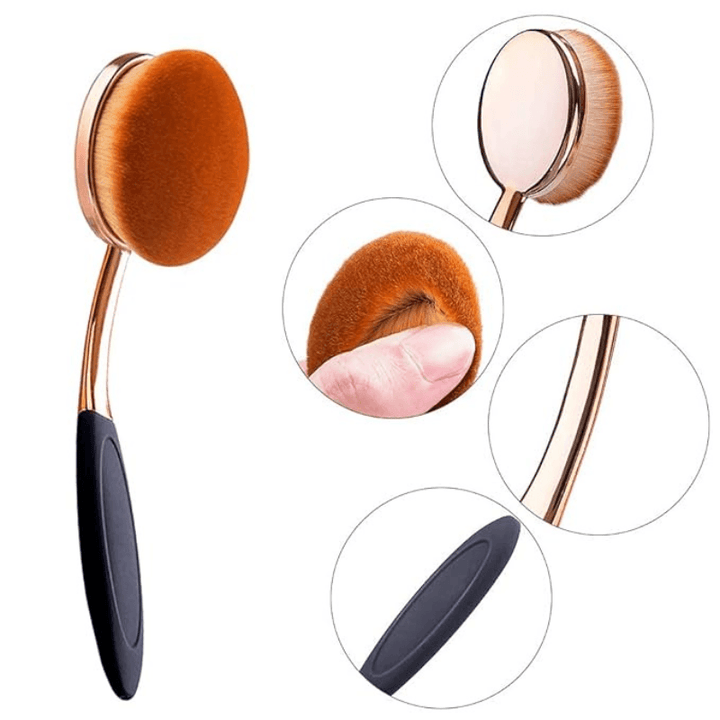 Oval Foundation Brush for Flawless Liquid and Powder Application