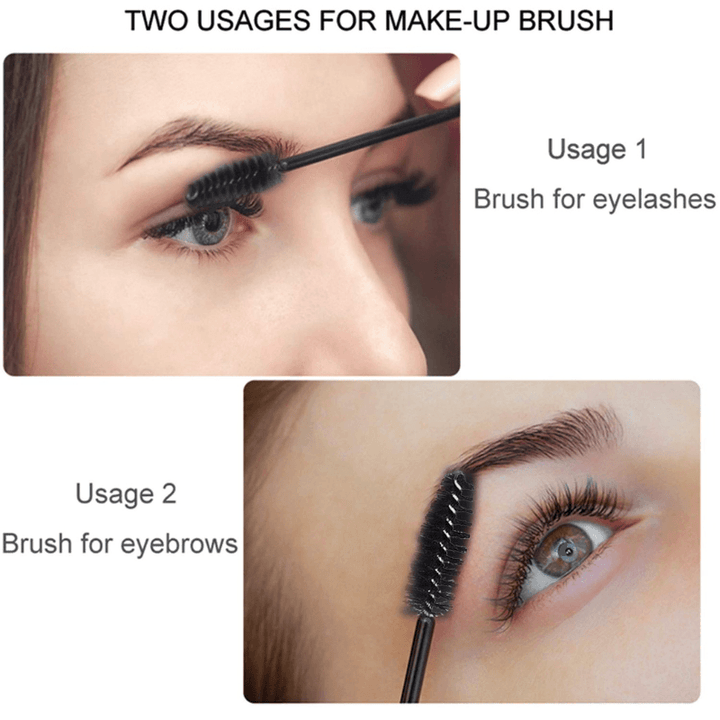 Disposable Mascara Wands  - Black Spoolie Brush Set