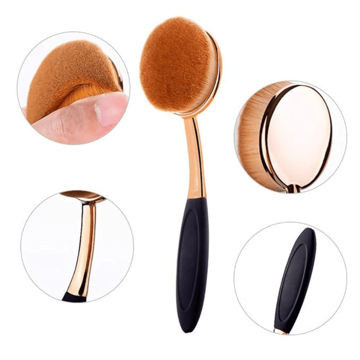 5 Piece Oval Foundation Brush Set for Liquid and Powder Makeup