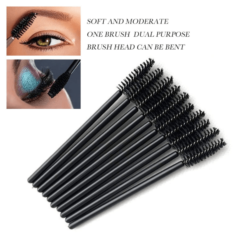 Disposable Mascara Wands  - Black Spoolie Brush Set