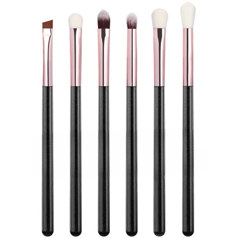 6 Piece Makeup Brush Set For Blending Concealing And Eyelining