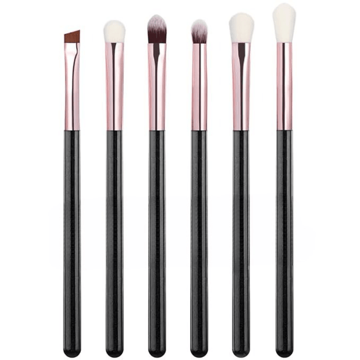 6 Piece Makeup Brush Set For Blending Concealing And Eyelining