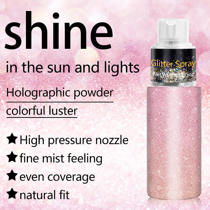 Shimmer Glitter Spray For Hair And Body Styling And Events