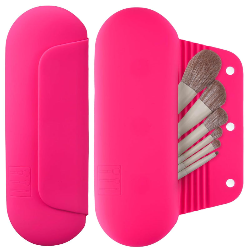 Silicone Brush Holder Travel Friendly with Magnetic Closure