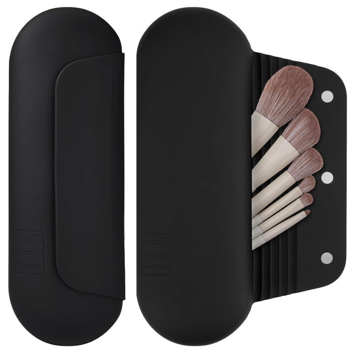 Silicone Brush Holder Travel Friendly with Magnetic Closure