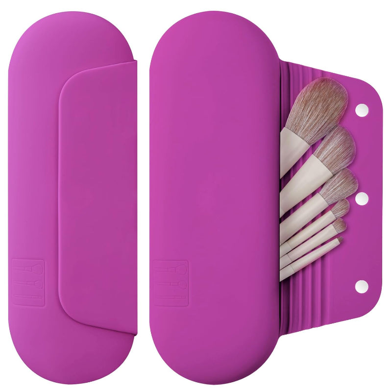 Silicone Brush Holder Travel Friendly with Magnetic Closure