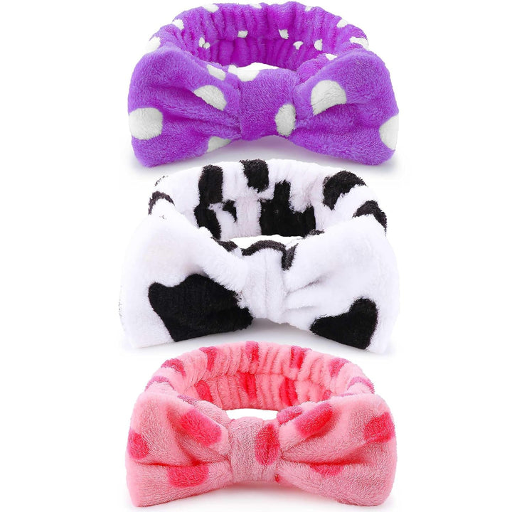 Fluffy Spa Headband Set 3 Pieces For Skincare And Makeup