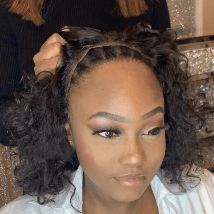 Human Hair Curly Wig - Water Wave Brazilian Bob Frontal