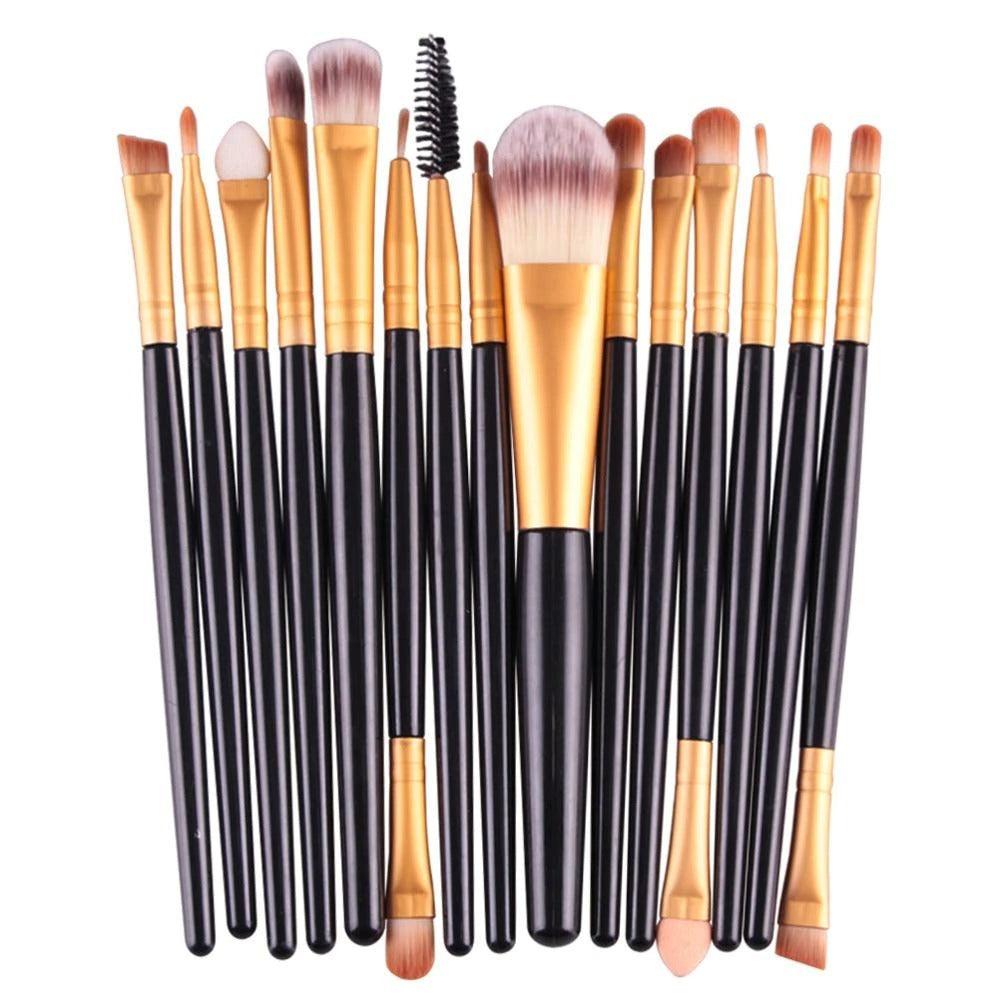 15 Pcs Makeup Brush Set – Soft Bristle Brushes for Flawless Makeup