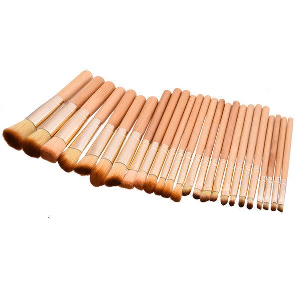 24 Piece Wooden Master Brush Set – Complete Makeup Application