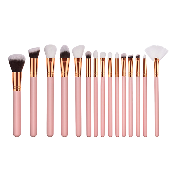 15 Piece Blush Kabuki Brush Set – My Brush Set