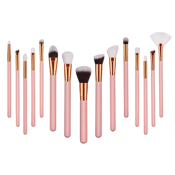 15 Piece Blush Kabuki Brush Set