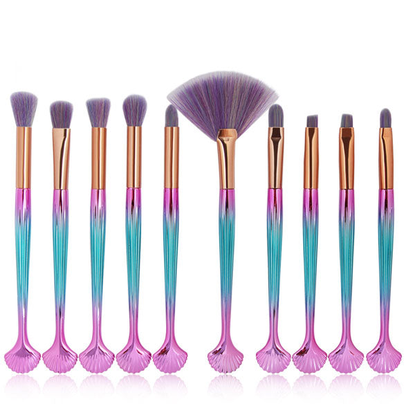 10 Piece Fins Of A Mermaid Brush Set