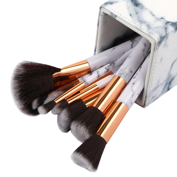 Elegant Marble Brush Holder – Compact And Durable Organizer