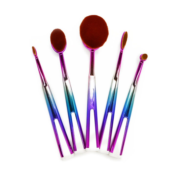 5 Piece Galaxy Oval Brush Set - Professional Makeup Brushes