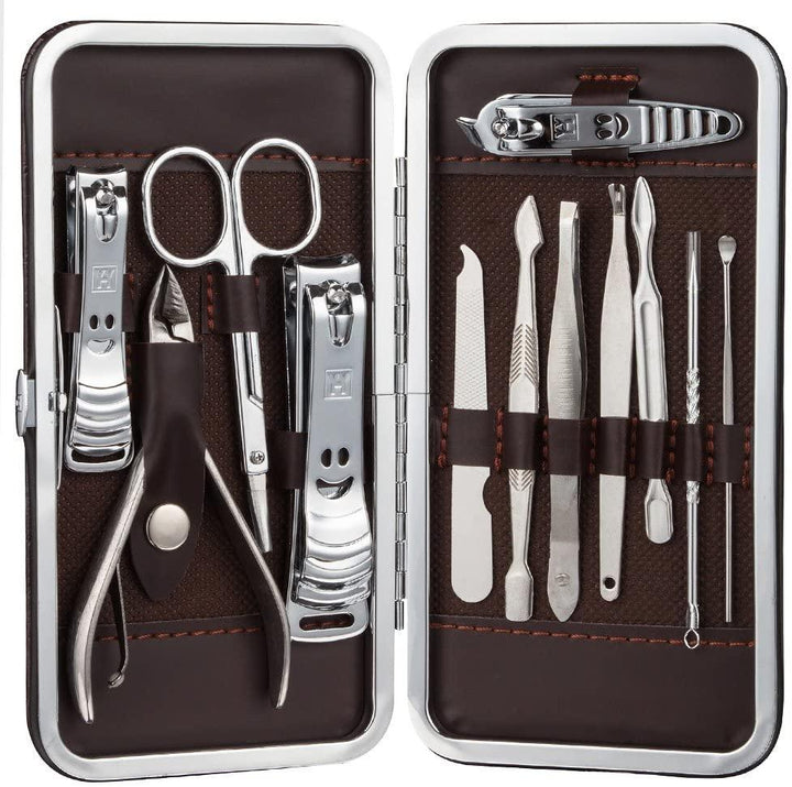 Stainless Steel Manicure Set – 12 Piece Nail Grooming Kit