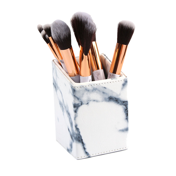 Elegant Marble Brush Holder – Compact And Durable Organizer