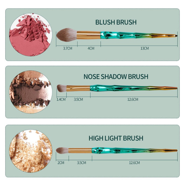 8pcs Pro Gold Makeup Brushes Set