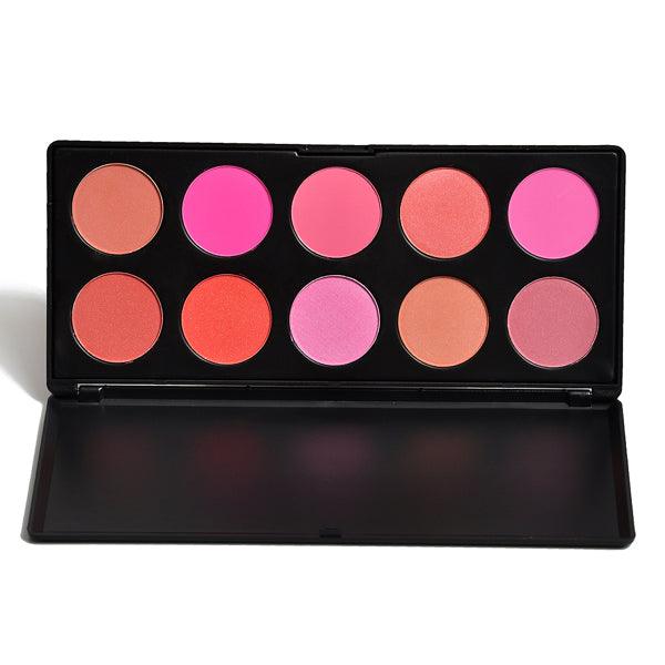 10 Color Blush Palette – Matte and Shimmer Shades for a Flawless Look