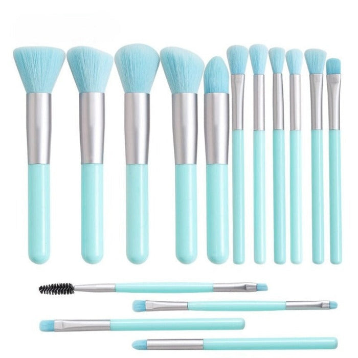 15 Pcs Neon Makeup Brush Set