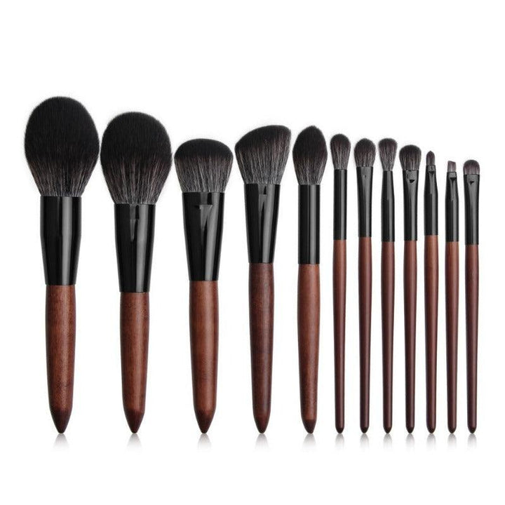 12 Pcs Makeup Brush Set with Wooden Handle – Soft Bristles