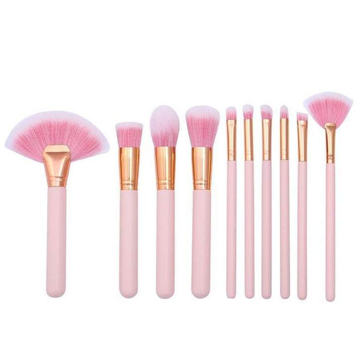 10Piece Rose Brush Set -  Professional  Brush  Set