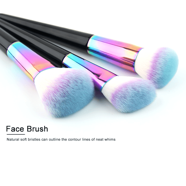 Black Rainbow Brush Set – Multi-Purpose Beauty Brushes