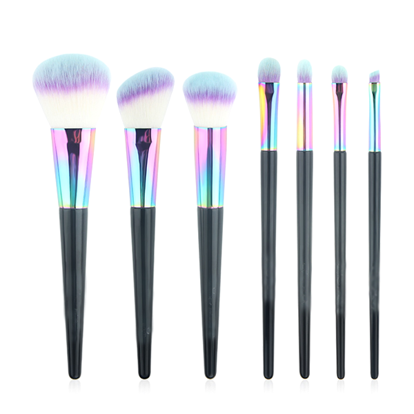 7 Piece Black Rainbow Brush Set