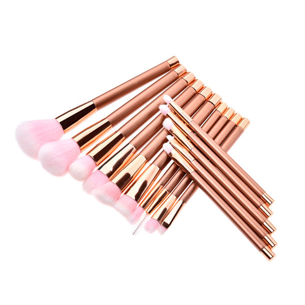 15 Piece Rose Glamour Brush Set