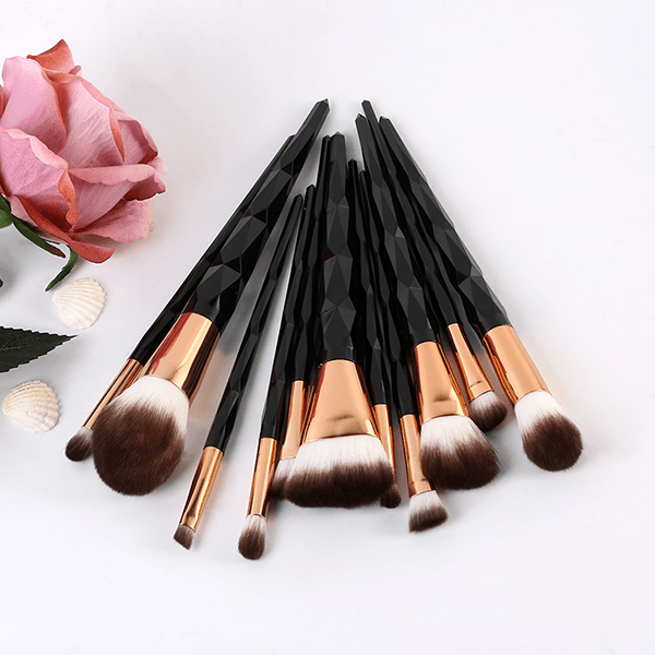 10 Piece Pro Black Diamond Brush Set – Every Makeup Enthusiast