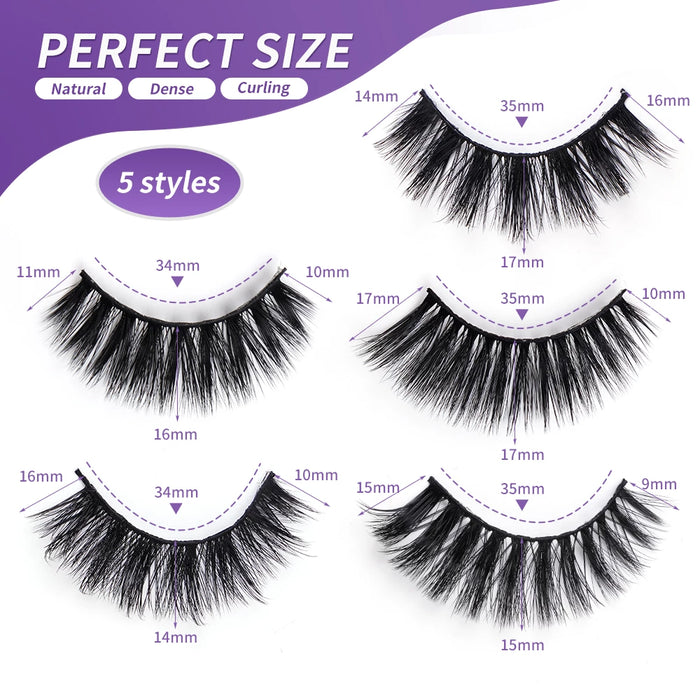 20 Pairs 5D Reusable False Eyelashes